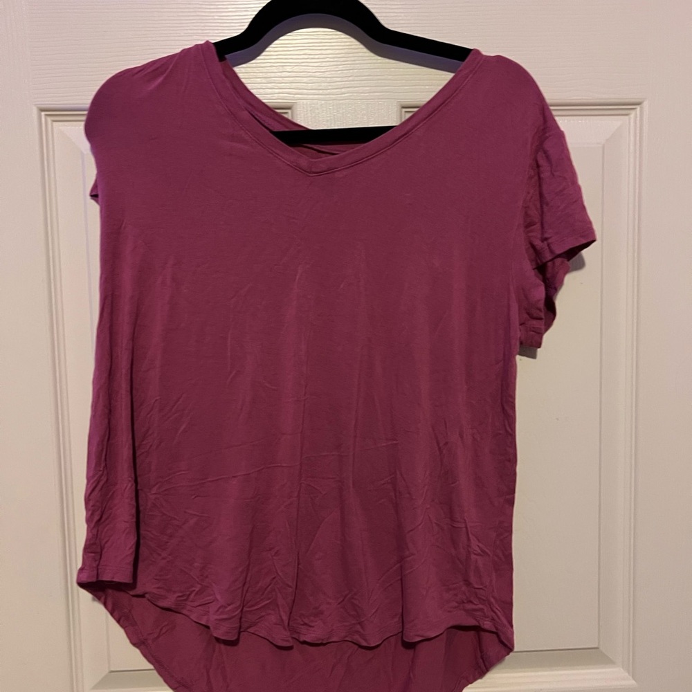 Women's Pink V-Neck Top